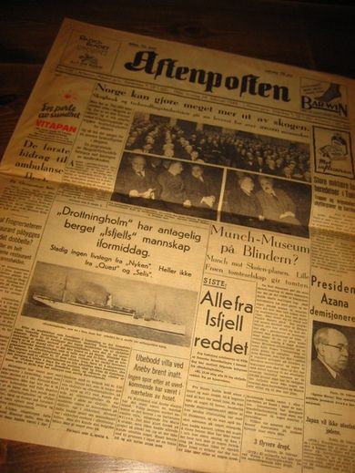 1939 nr 108 aften Aftenposten
