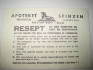 APOTEKET SFINXEN OSLO 70 tallet