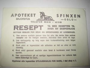 APOTEKET SFINXEN, OSLO. 70 tallet. 