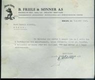 Brev fra B Friele & Sønner Bergen 3 april 1943