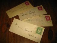 Lott med miniatyrbrev stempla VADHEIM 40 TALLET