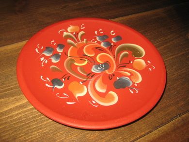 Pent rosemala fat fra Lærdal ca 17 cm i diameter