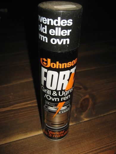 Uåpna sprayboks med innhold Johnson FORT Grill- og Ovn ren 80 tallet