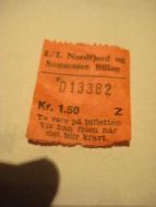 Billett fra Nordfjord og Sunnmøre Billag nr 13382 50-60 tallet