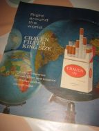 Reklameark fra 1962, ca 22*35 cm stort.. CRAVEN A.