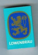 Strøken og ubrukt fyrstikkeske med reklame for LØVENBRAU 70 tallet