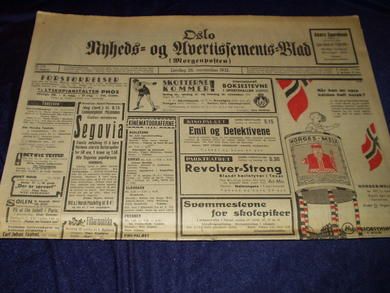 1932 nr 276 Oslo Nyheds- og Avertissements- Blad