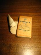 Eske uten innhold STILBOFOLLIN fra Nyegaard & Co Oslo Nordfjoreid Apoteh 1949