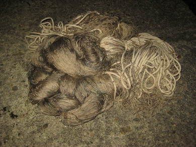 Gammelt garn som er ferdig fiska no som dekorasjon i sjøbod kjellerstue etc etc Fra 40-50 tallet