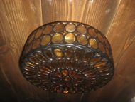 Gammel og pen taklampe i glass ca 25 cm i diameter