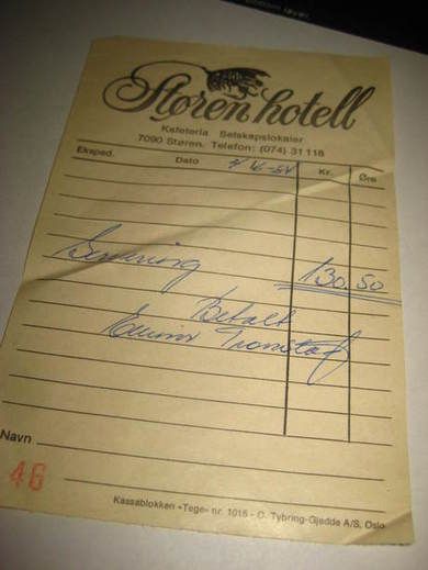 Støren Hotell 4 juni 1984