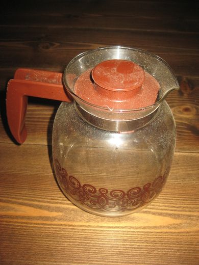 Glasskolbe til kaffetrakter fra 60 tallet