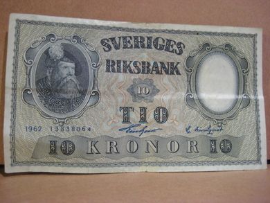 1962 10 KRONOR pen med brett