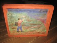 Utskore bilde i tre fra eldre dager ca 33*25 cm stort