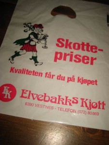 Plastnett fra Elvebakken Kjøtt, Vestnes, 1983.