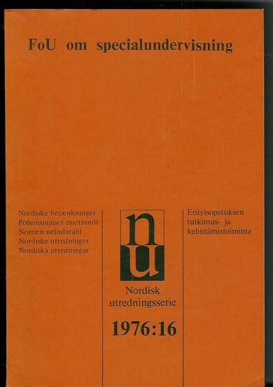 1976 nr 016 Nordisk utredingsserie