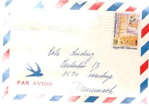 Luftpost fra 1978, Tunis.