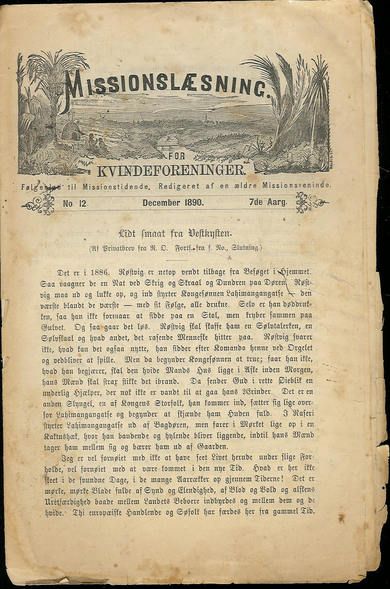 1890 nr 012 MISSIONSLÆSNING for Kvindeforeninger