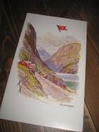 Strøken MENU fra BDS i 1935 motiv fra Gudvangen