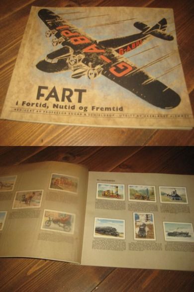 Meget pen bok FART i Fortid Nutid og Fremtid Utgitt av ukebladet Hjemmet 30-40 tallet Alle felt i boka er fyllt med bilder En godbit