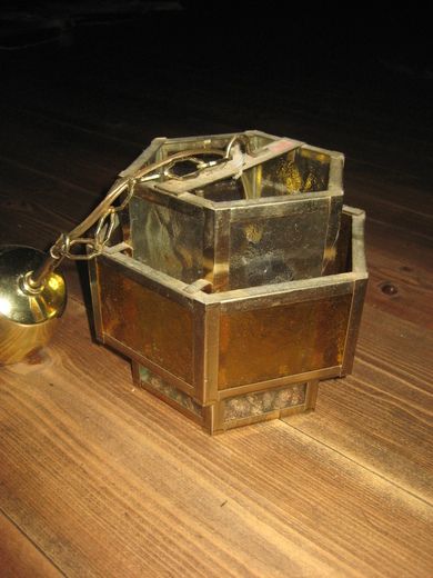 Taklampe fra 60 tallet Glassplater / metall