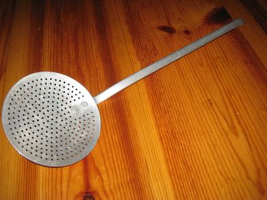 Høyang fiskespade i aluminium 50 tallet