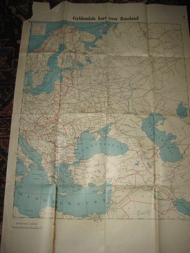 Gyldendals kart over Russland 40-50 tallet