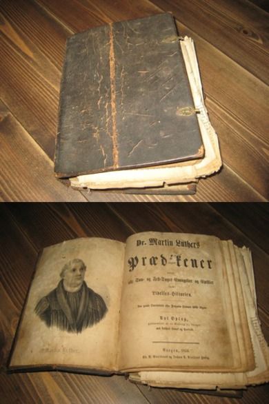 Dr. Martin Luthers Prædikener over alle Søn- og Fest Dagers Evangelier og Epistler samt Lidelses Historien. Nyt Oplag, 1858.