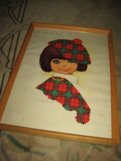 Pent bilde i glass og ramme 60 tallet