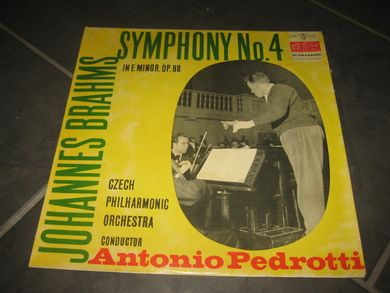 CZECH PHILHARMONIC ORCHESTRA og Antonio Pedrotti: BRAHMS SYMPHONY No. 4. LPV 377. 1953.