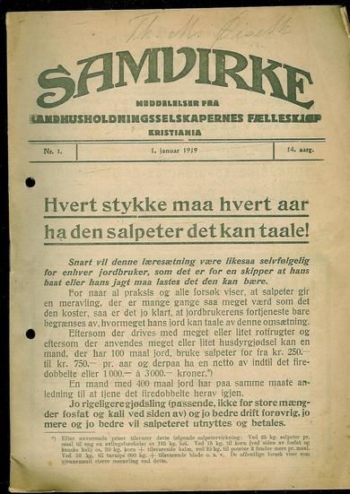 1919 nr 001 SAMVIRKE