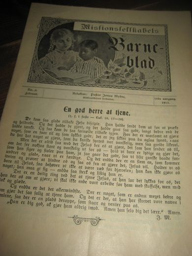 1913 nr 003 Missionsselskabets Barne blad