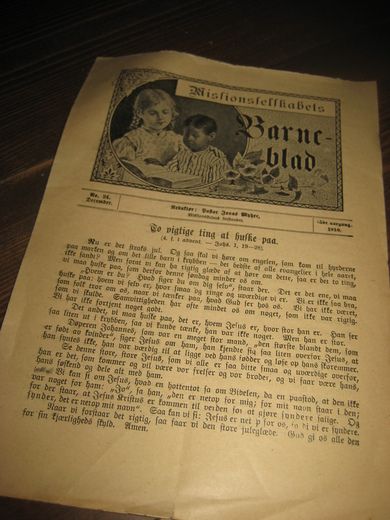 1910 nr 024 Missionsselskabets Barne blad