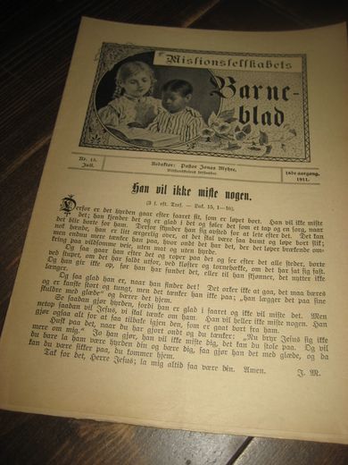 1911 nr 013 Missionsselskabets Barne blad