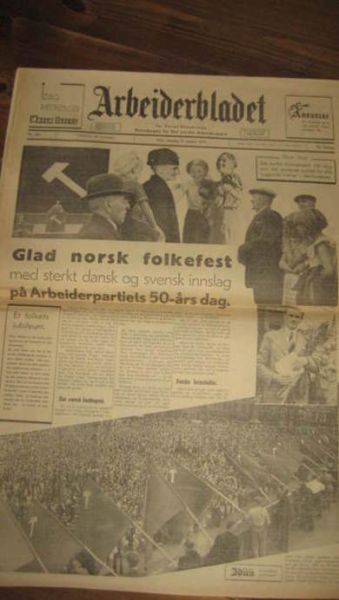 1937 nr 195 Arbeiderbladet Arbeiderpartiets 50 års dag