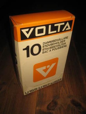 Eske med ubrukt innhold VOLTA 10 STØVBEHOLDER U155 U157 og U 203 80 TALLET