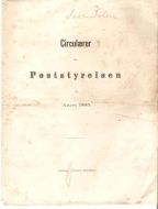 Cirkulære fra Poststyrelsen 1885