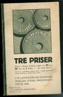 Prisliste fra Cappelens Bokhandel, 1930.
