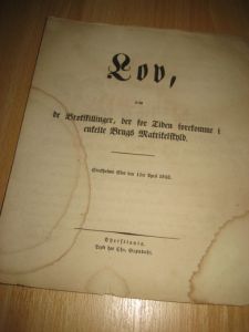 1842, Lov om de Brøkskillinger, der for Tiden forekomme i enkelte Brugs Matrikkelskyld.