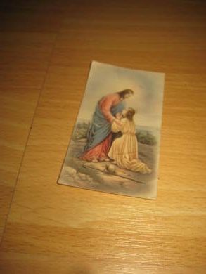 Religiøst bokmerke Western Germany 40-50 tallet ca 8 cm høgt