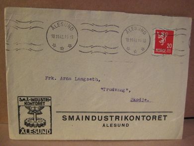 ÅLESUND 10 11 43 fra SMÅINDUSTRIKONTORET ÅLESUND