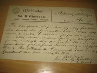 Meddelelse fra Giertsen Boghandel-Papirhandel- Bogbinderi-Protokolfabrik til Askevold skolestyre, 30.12.1896.