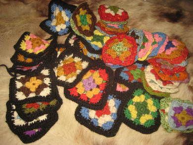 Lot med lapper til montering av slumreteppe