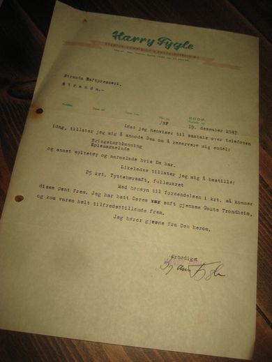 HARRY FYGLE BODØ 1947
