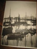 Bilde fra Ålesund på tidleg 1900 ca 21*30 cm stort pent i glass og ramme Dette er bilde nr 3