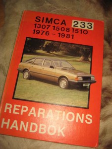 SIMCA 1307 - 1508 - 1510. REPARATIONS HANDBOK, 1976-1981. 