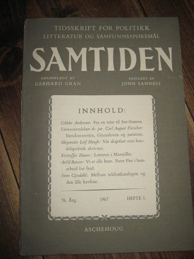 1967,nr 001, SAMTIDEN.