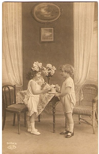 Born på postkort fra tidleg 1900,  34934/4