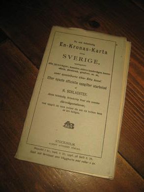 En kronas karta øver Sverige JARNVEGSKARTA 30-40 tallet