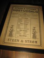 Original reklame fra STEEN & STRØM tidleg 1900 ca 33*43 cm stor i ny ramme